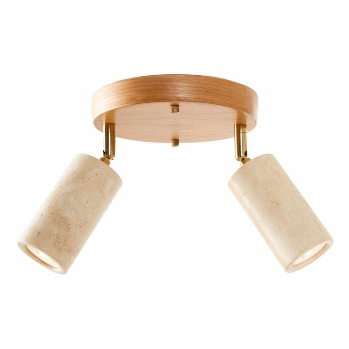 Lustra Opviq 824, bej, lemn, 6.5x18cm, înălțime totală 21cm, bază 30x3cm