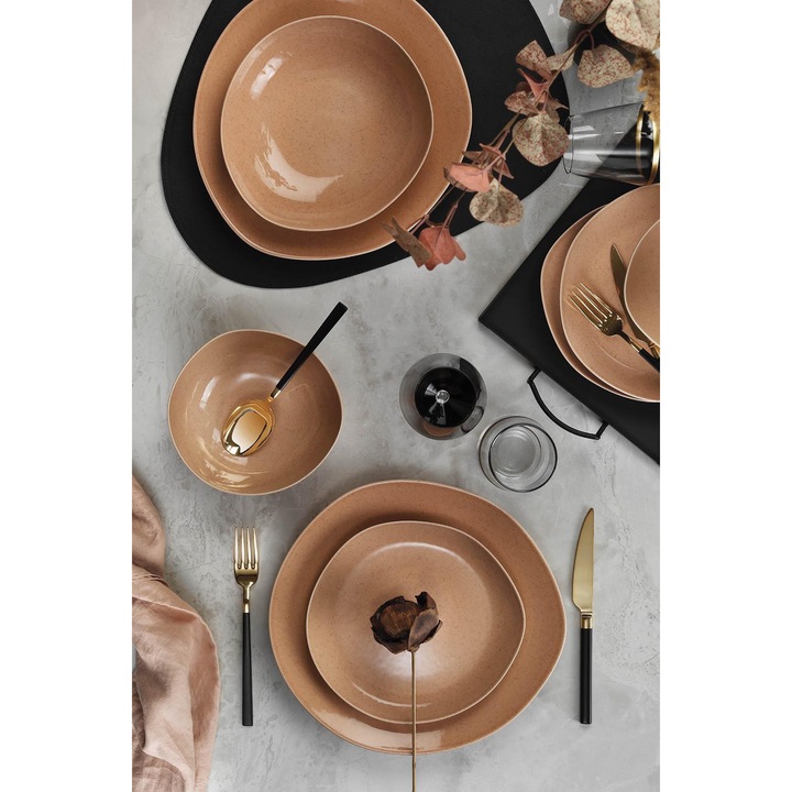 Set de masa 24 piese, Hermia Concept, portelan, multicolor, 30x30cm