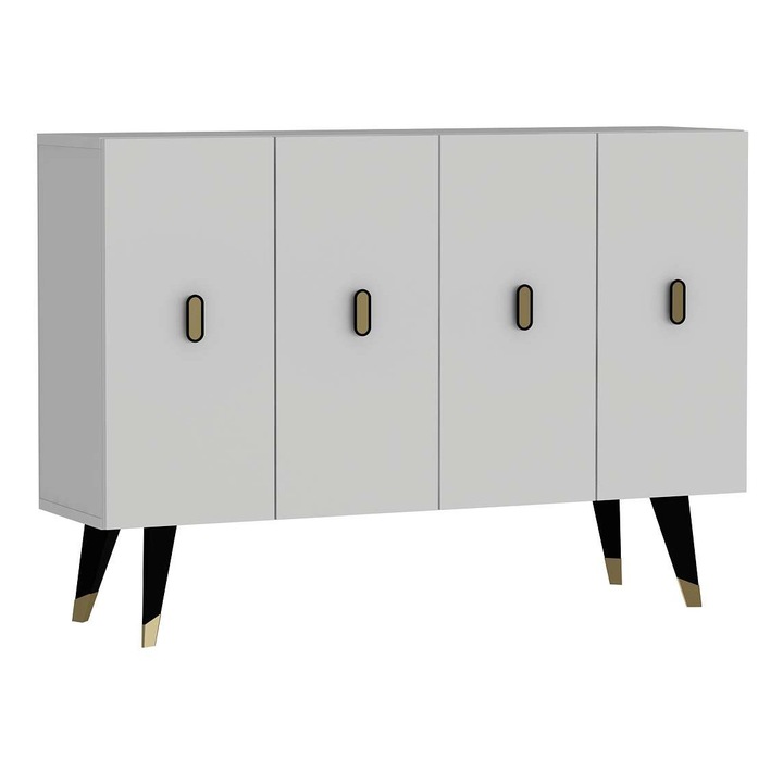 Consola, Woody Fashion, alb/negru, 120x80x29,6 cm