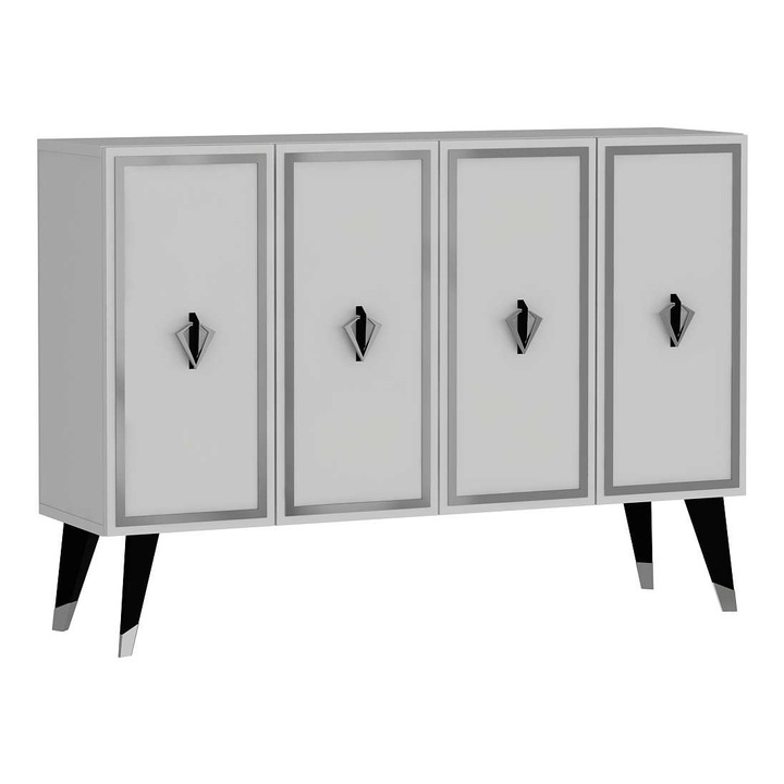 Consola, Woody Fashion, alb/negru, 120x80x29,6 cm