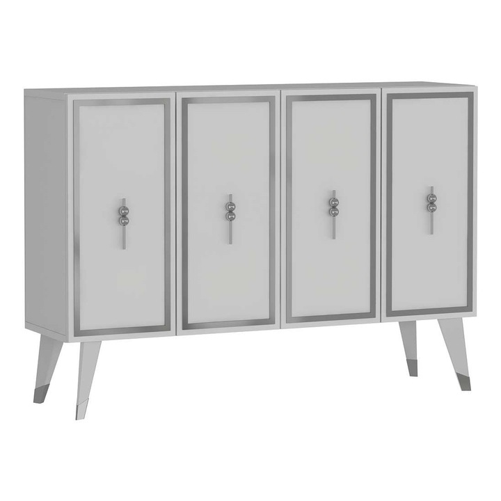 Consola, Woody Fashion, alb/argintiu, 120x80x29,6 cm