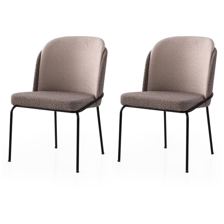 Set scaune Woody Fashion, 220, auriu, maro deschis, 62x75x52cm, inaltime sezut 47cm, capacitate 175kg