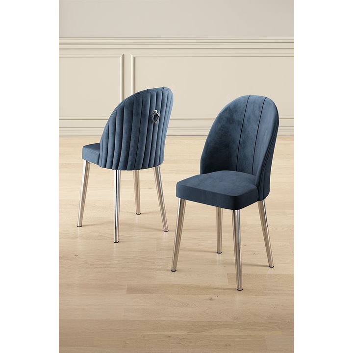 Set scaune Woody Fashion, 6 piese, anthracit, metal, 44x90x42cm