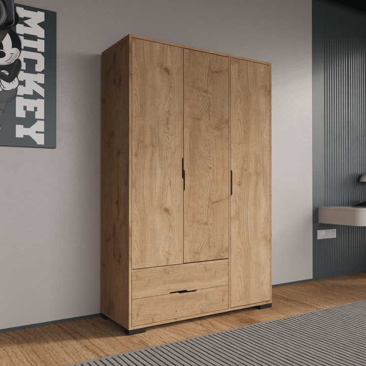 Sifonier Woody Fashion 432, stejar, 120x183x45cm, cu rafturi, montabil pe perete