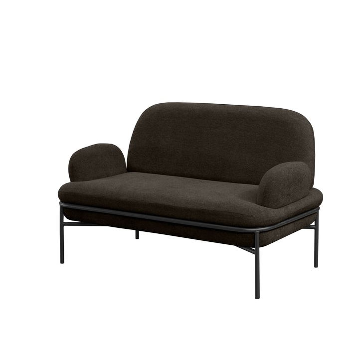 Canapea 2 locuri, Atelier Del Sofa, negru, 140x80x53 cm