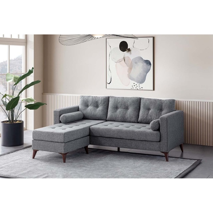 Canapea coltar Atelier Del Sofa, 5 perne, gri, 205x150cm