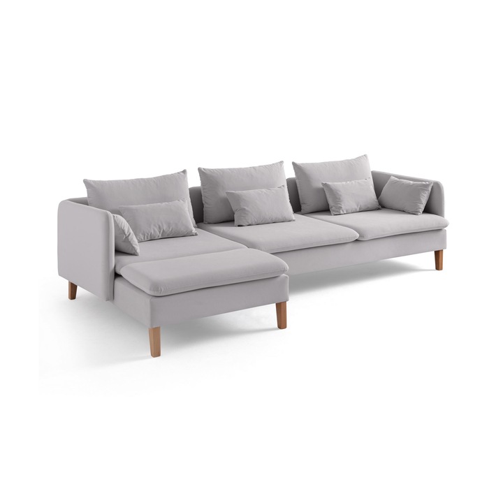 Canapea coltar Atelier Del Sofa, gri, 8 perne, 285x150cm