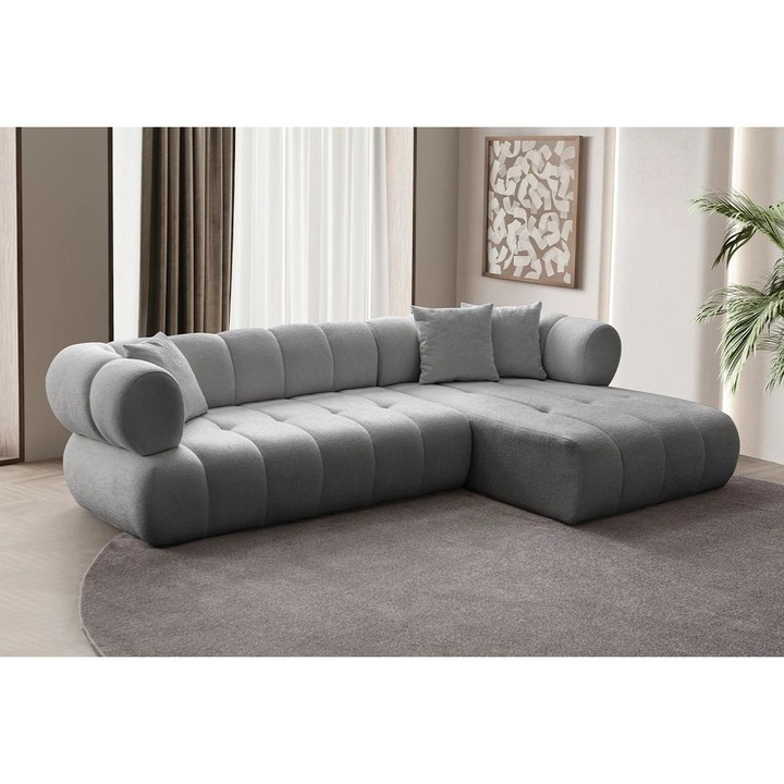 Canapea coltar Atelier Del Sofa, gri, 3 perne, 280x170cm, capacitate 240kg