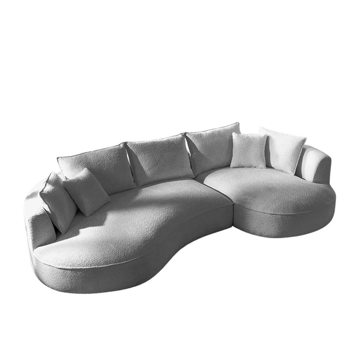 Canapea coltar Atelier Del Sofa, gri, 7 perne, 317x163,5x71cm, capacitate 240kg