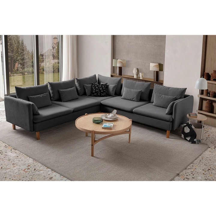 Ъглов диван Atelier Del Sofa, 15 възглавници, 240 кг, 285x285x75 см, многоцветен