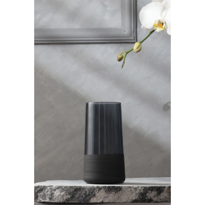 4 darabos pohárkészlet, Hermia Concept, üveg, 8x8x15 cm, fekete, 520 ml