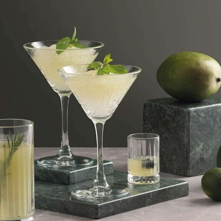 Set pahare Martini, Hermia Concept, transparent, 11,6x11,6x17,2cm, 220ml (4 bucati)