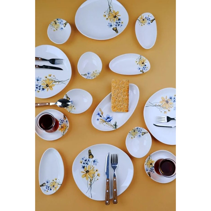 Reggeliző készlet 20 darabos, Hermia Concept, porcelán, többszínű
