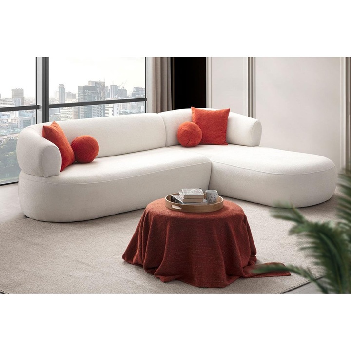 Canapea coltar Atelier Del Sofa, 4 perne, alb, 270x90x75cm