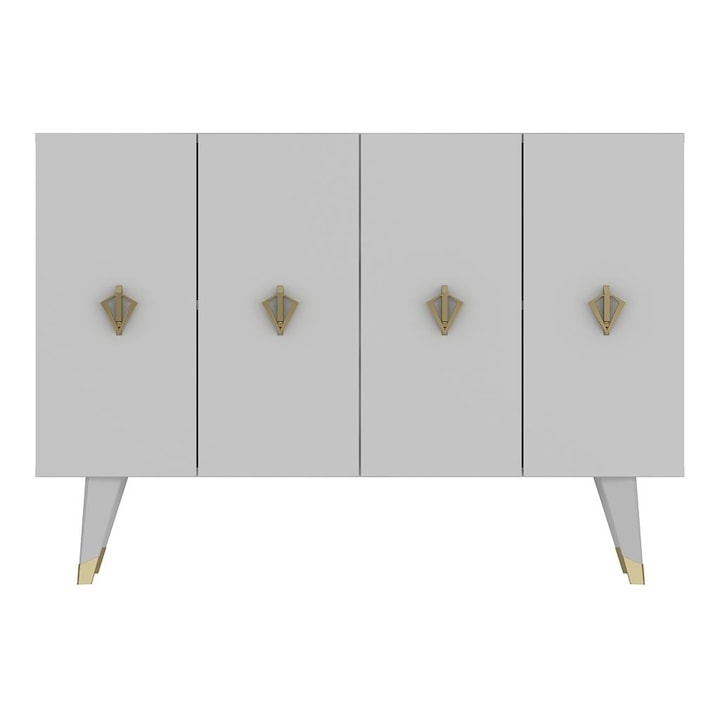 Consola, Woody Fashion, alb/auriu, 120x80x29,6 cm