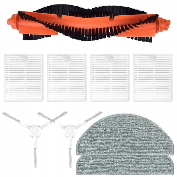 Kit accesorii curatare, AreoSe, Compatibil cu Xiaomi Robot Vacuum S20, E10, E12, perie principala, perii, filtre HEPA, lavete mop, eficienta