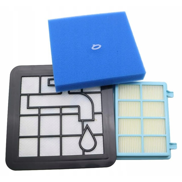 Set filtre aspirator, AreoSe, Compatibil cu Philips PowerPro Compact, Active, City, FC8010/02, 1 bucata, filtru HEPA, protectie motor, aer curat