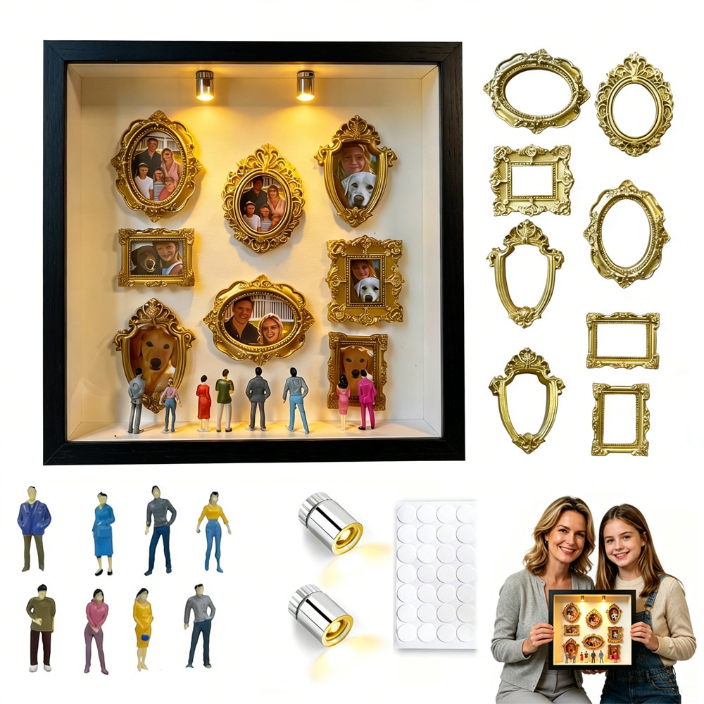 Modele Rame Diy Rama foto 3D Muzeu in Miniatura DIY BEEVME, set cu 8 figurine și 8 rame ...