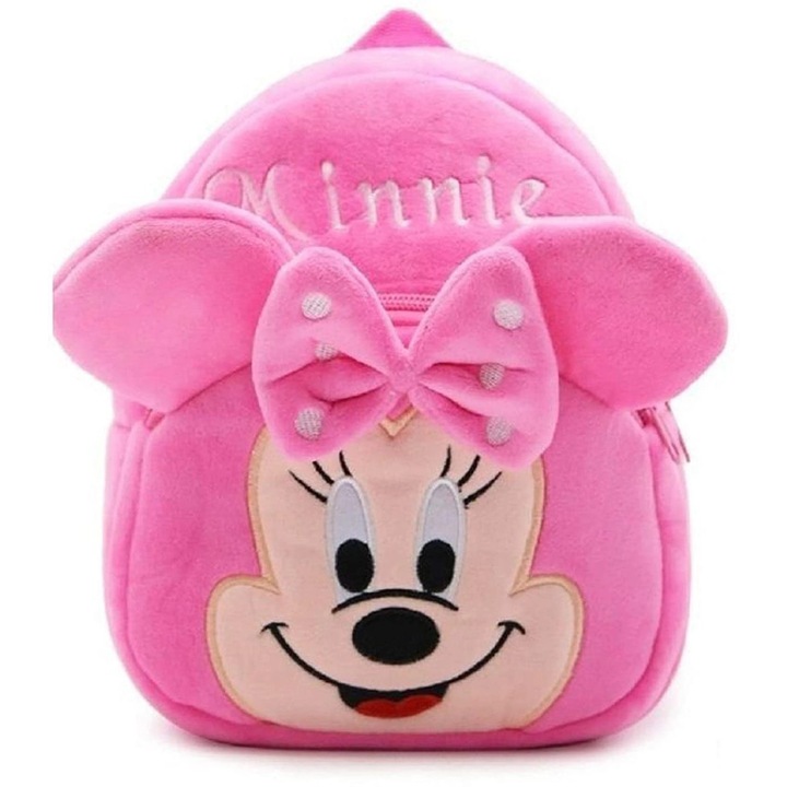 Rucsac Plus Copii pentru Gradinita, model Soricel Roz, moale si usor, 23x23 cm