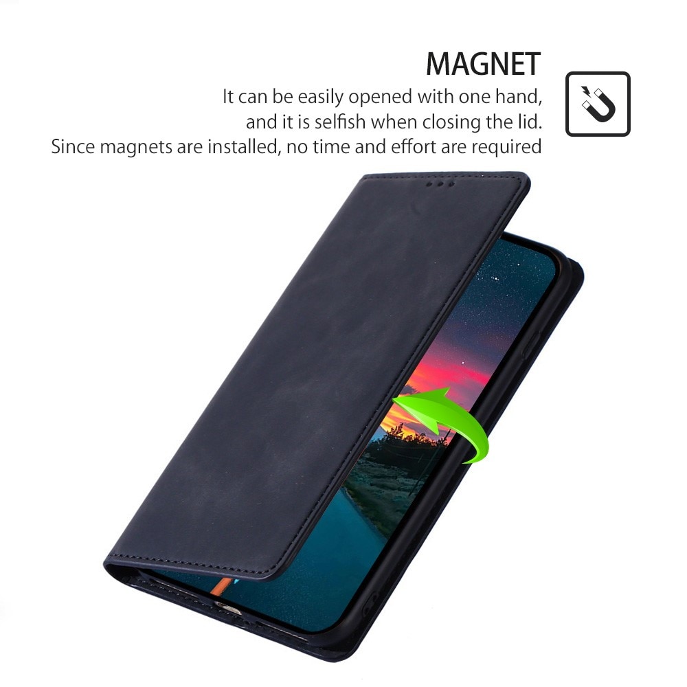 Husa Flip Tip Carte Deluxe Compatibila cu Honor Magic 8 Lite, Piele Ecologica, Stand, Negru