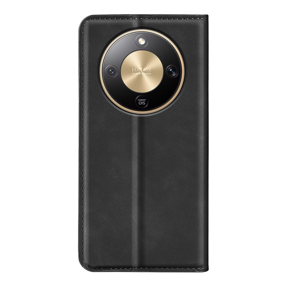 Husa Flip Tip Carte Deluxe Compatibila cu Honor Magic 8 Lite, Piele Ecologica, Stand, Negru