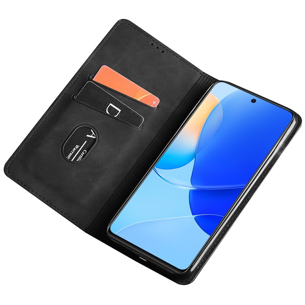 Husa Flip Tip Carte Deluxe Compatibila cu Honor Magic 8 Lite, Piele Ecologica, Stand, Negru