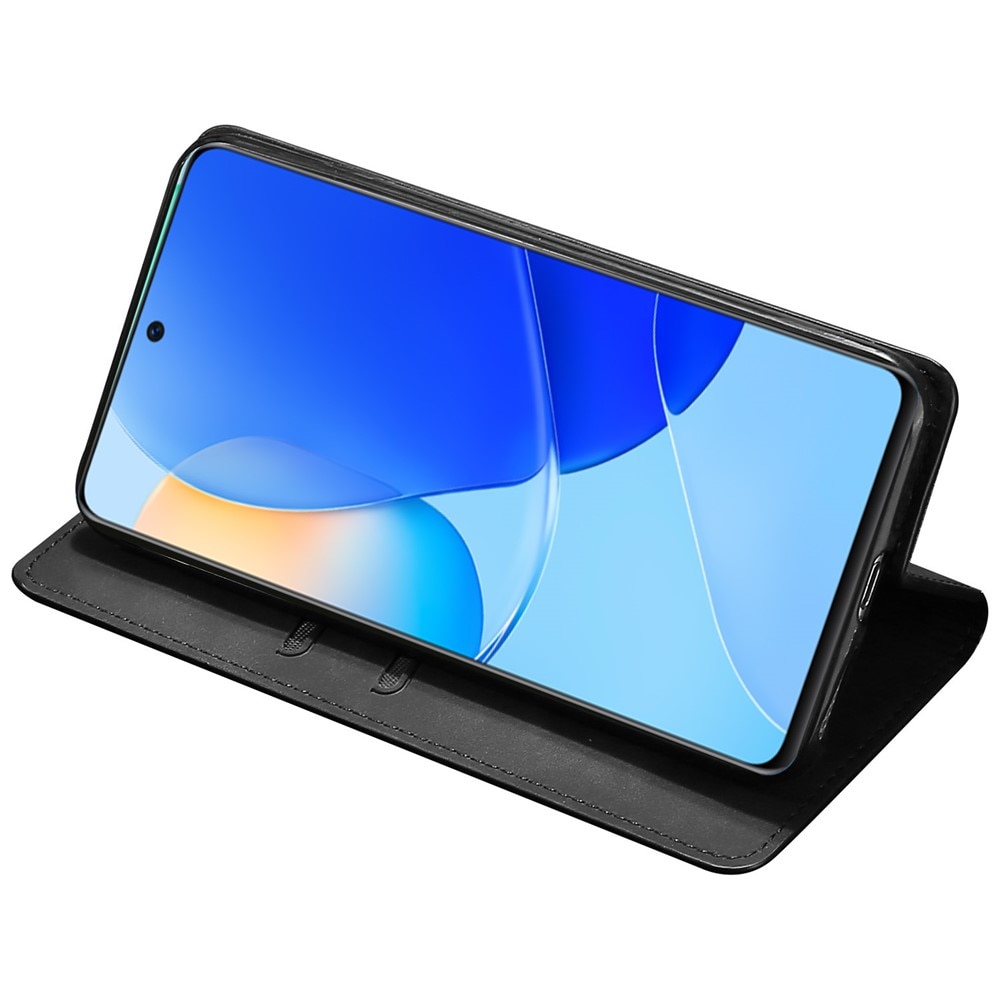 Husa Flip Tip Carte Deluxe Compatibila cu Honor Magic 8 Lite, Piele Ecologica, Stand, Negru