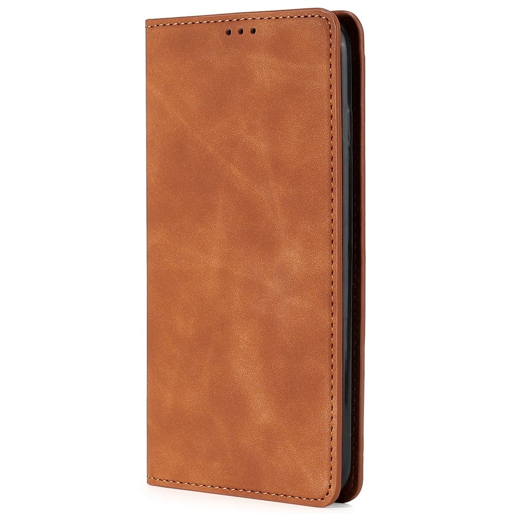 Husa Flip Tip Carte Deluxe Compatibila cu Honor Magic 8 Lite, Piele Ecologica, Stand, Maro
