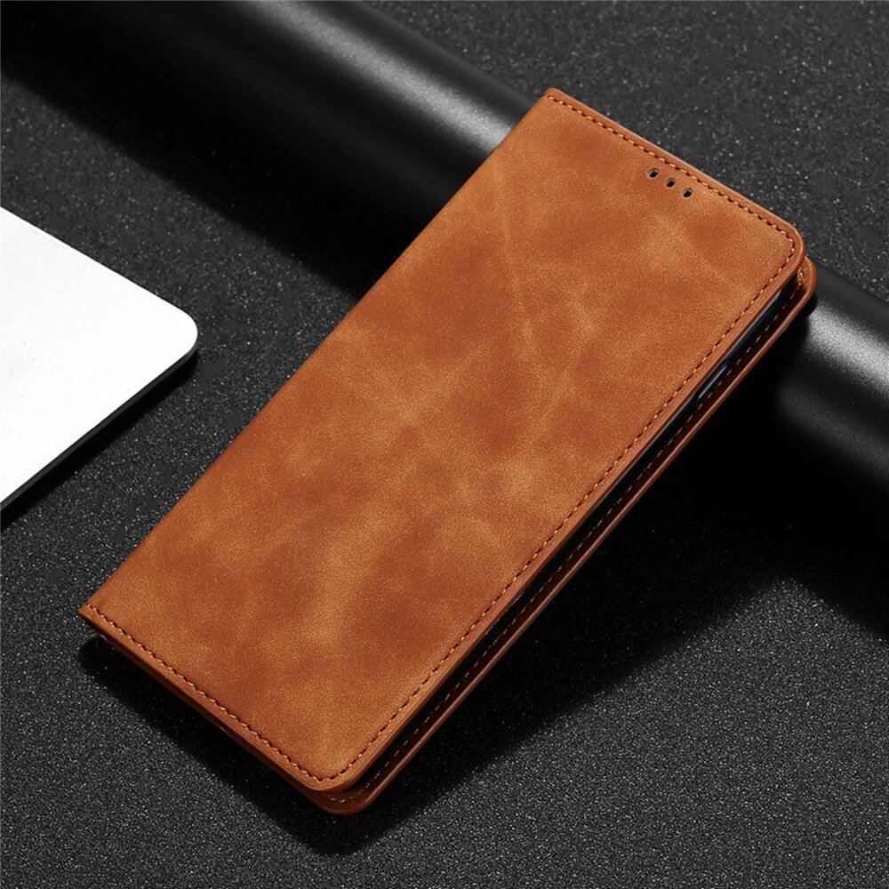 Husa Flip Tip Carte Deluxe Compatibila cu Honor Magic 8 Lite, Piele Ecologica, Stand, Maro