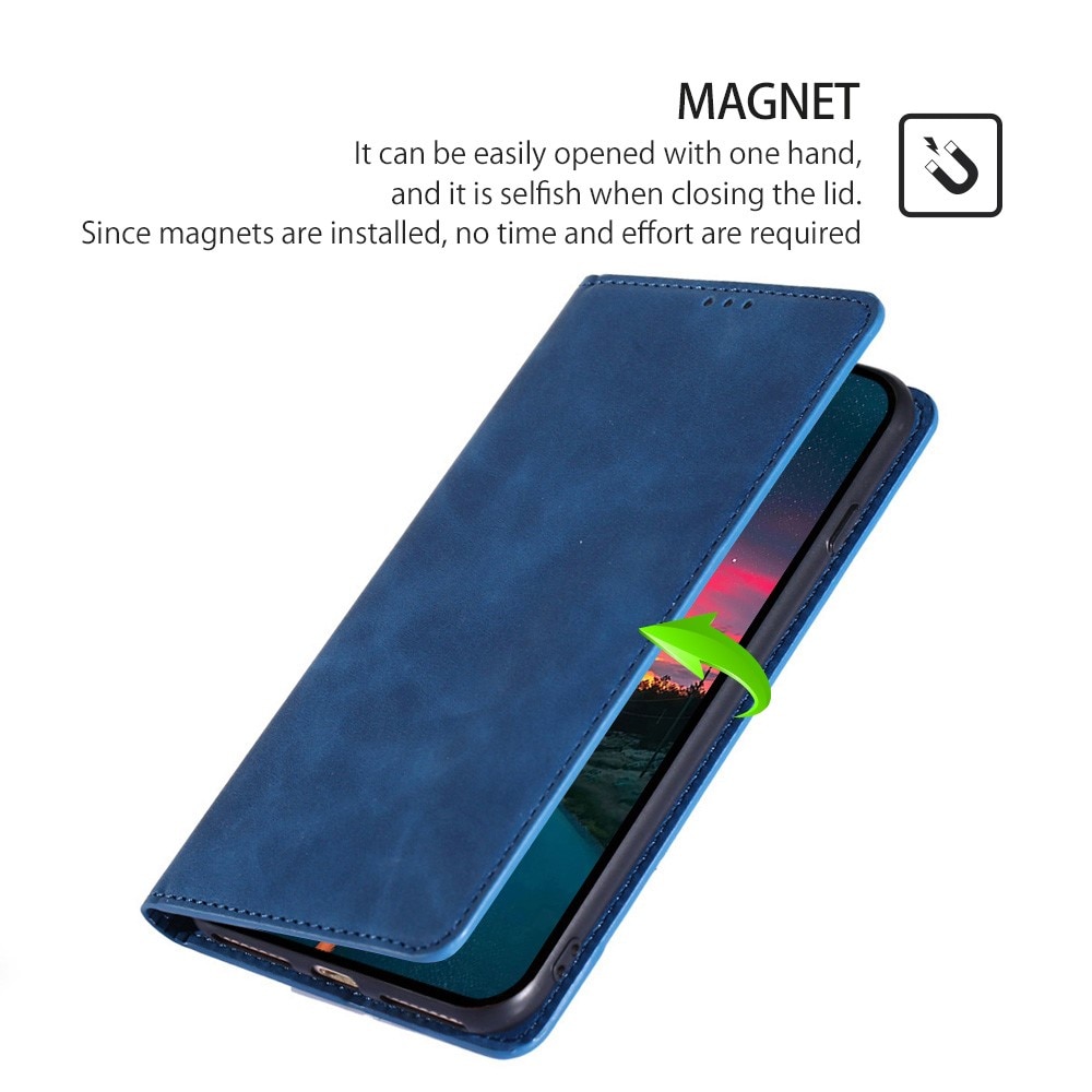 Husa Flip Tip Carte Deluxe Compatibila cu Honor Magic 8 Lite, Piele Ecologica, Stand, Navy Blue