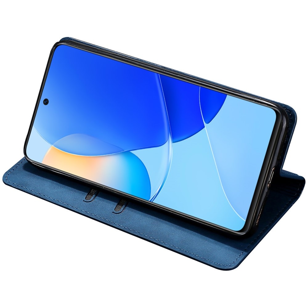Husa Flip Tip Carte Deluxe Compatibila cu Honor Magic 8 Lite, Piele Ecologica, Stand, Navy Blue