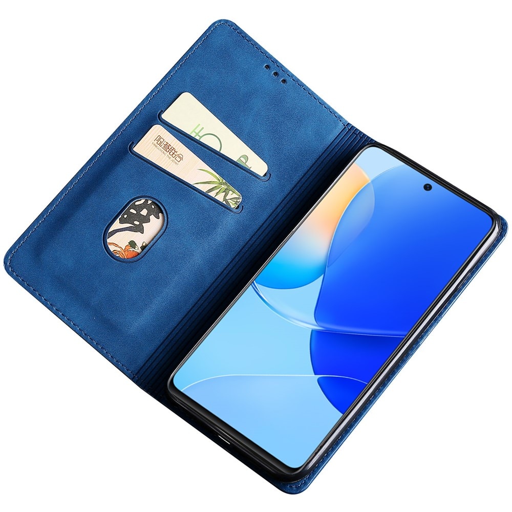 Husa Flip Tip Carte Deluxe Compatibila cu Honor Magic 8 Lite, Piele Ecologica, Stand, Navy Blue
