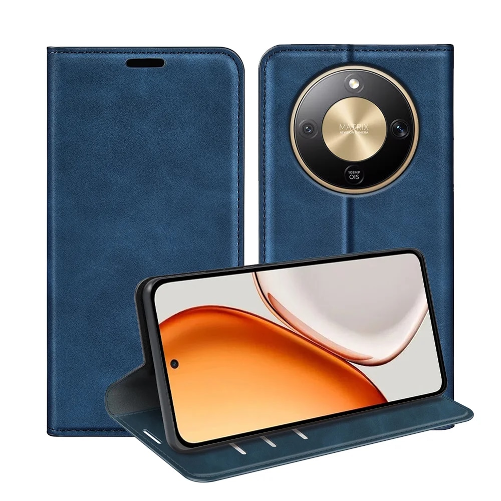 Husa Flip Tip Carte Deluxe Compatibila cu Honor Magic 8 Lite, Piele Ecologica, Stand, Navy Blue