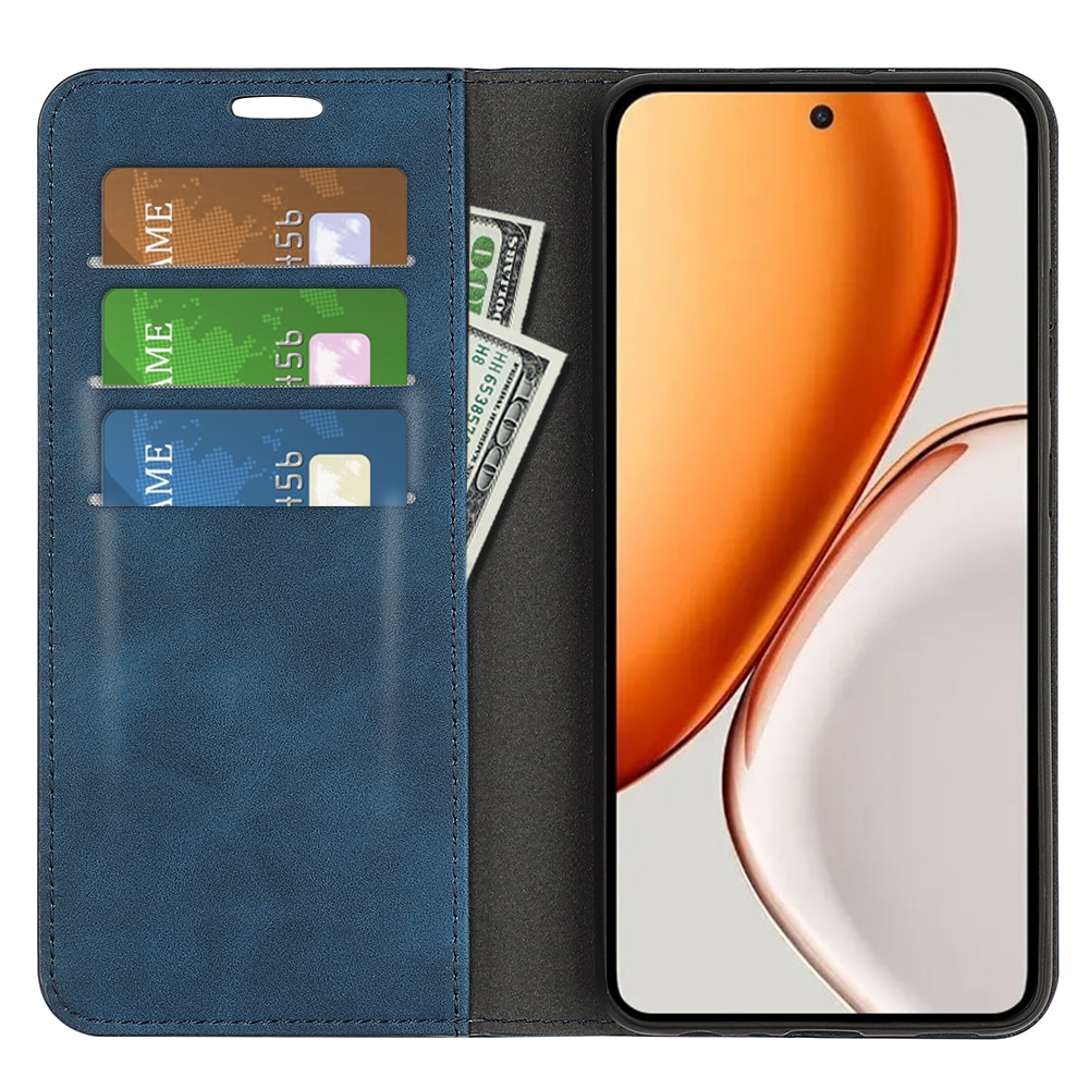 Husa Flip Tip Carte Deluxe Compatibila cu Honor Magic 8 Lite, Piele Ecologica, Stand, Navy Blue