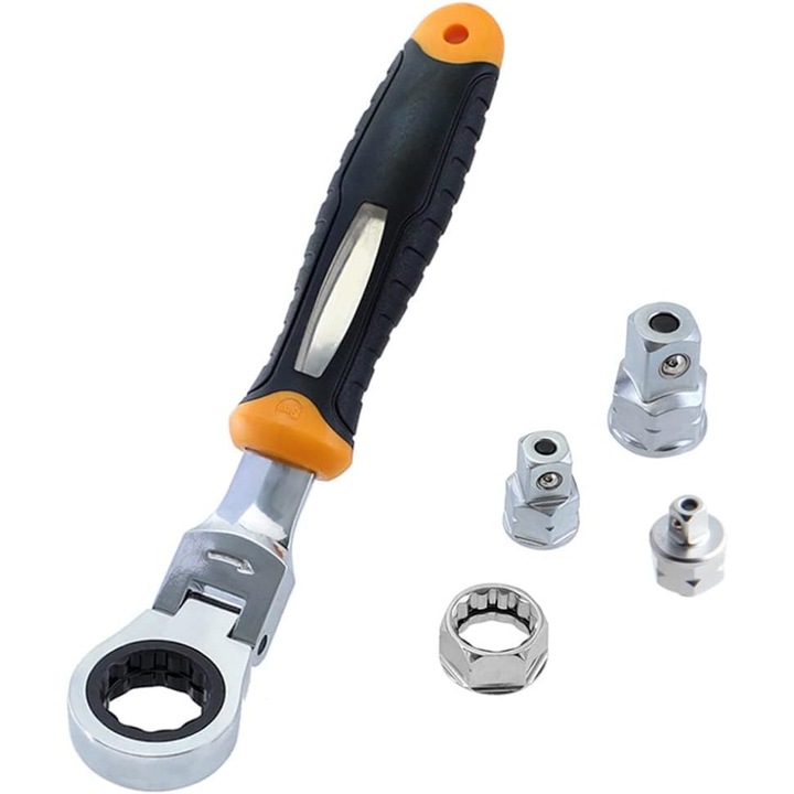 Set chei cu ratchet, 5 piese, 3 in 1, crom vanadiu, maner ergonomic