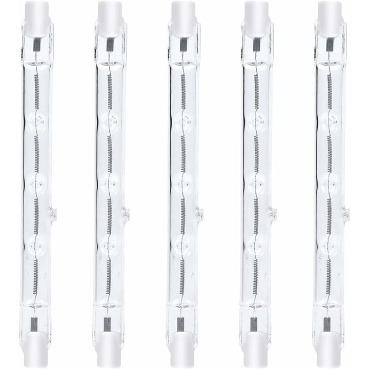 Set bec halogen J118, 300W, dimabil, 360° unghi de iluminare, 10x118mm, 5 bucati