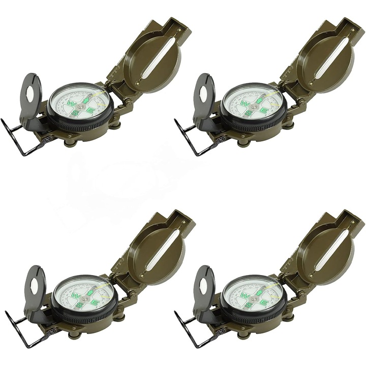 Tartós, többfunkciós, zöld fém iránytű, termoelasztikus kapszulákkal, túrázáshoz és kempingezéshez