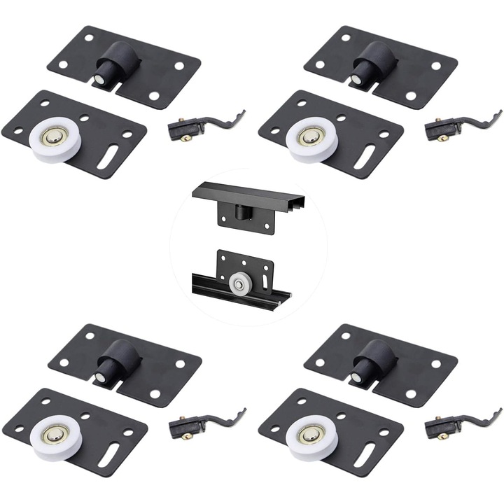 Set de 4 roti pentru usi, nylon, 30mm, 65x27mm, functionare silentioasa