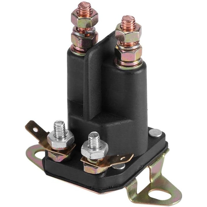 Solenoid universal 12V pentru masini de gradinarit, 3 poli, metal, rezistent la uzura