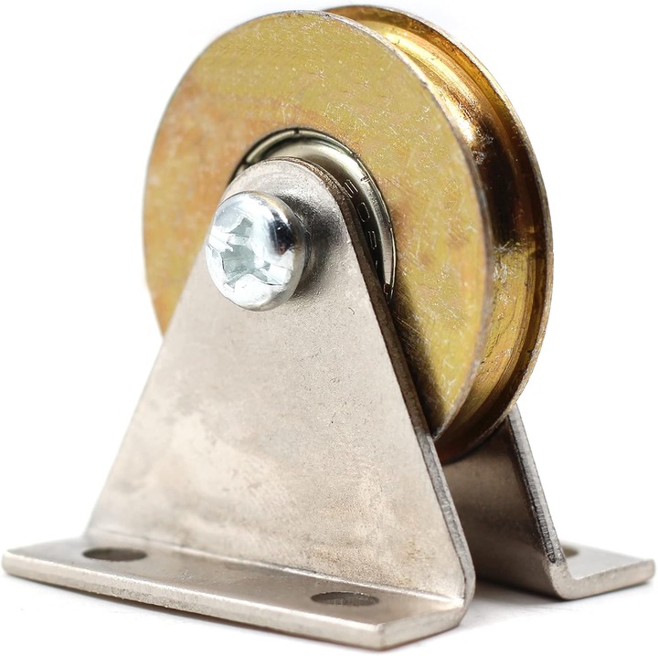 Pulley cablu montat pe perete, 3.8 cm diametru, bloc de montare plat, capacitate 100 kg