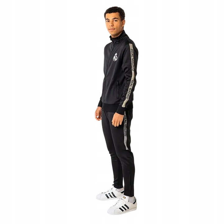 Trening sportiv Real Madrid, model TRACKSUIT N27, poliester, confortabil, design modern, negru, 2XL INTL