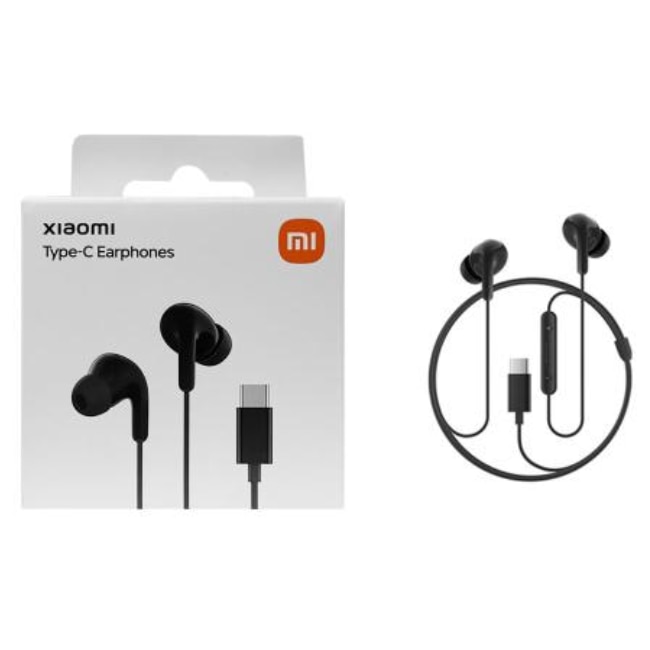 Casti cu Fir Premium Xiaomi Mufa USB-C IP54 Microfon pe fir cu Functie de Reducere a Zgomotului si Volum Control Negru Cutie Originala