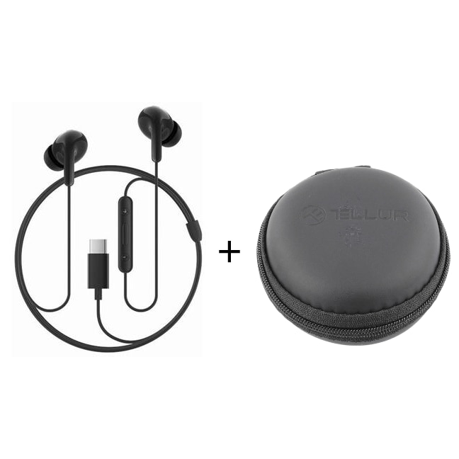 Casti cu Fir Premium Xiaomi Mufa USB-C IP54 Microfon pe fir cu Functie de Reducere a Zgomotului si Volum Control Negru Cutie Originala