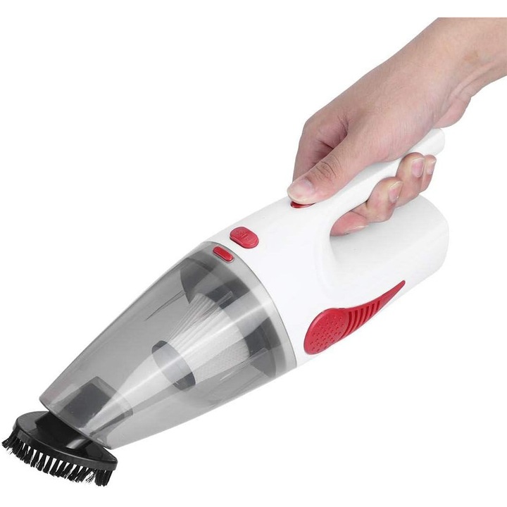 Aspirator auto portabil, 120W, putere de aspiratie 4500 mbar, alb, 33.3x10.3cm
