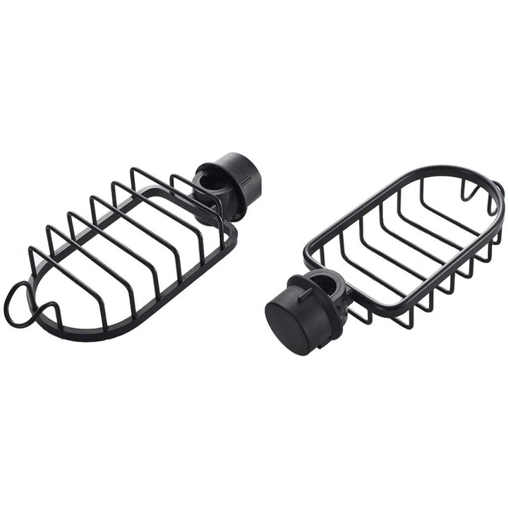 Állítható zuhany- vagy mosogatótartó, alumínium, ezüst vagy fekete, 18x28mm, 180x105x45mm