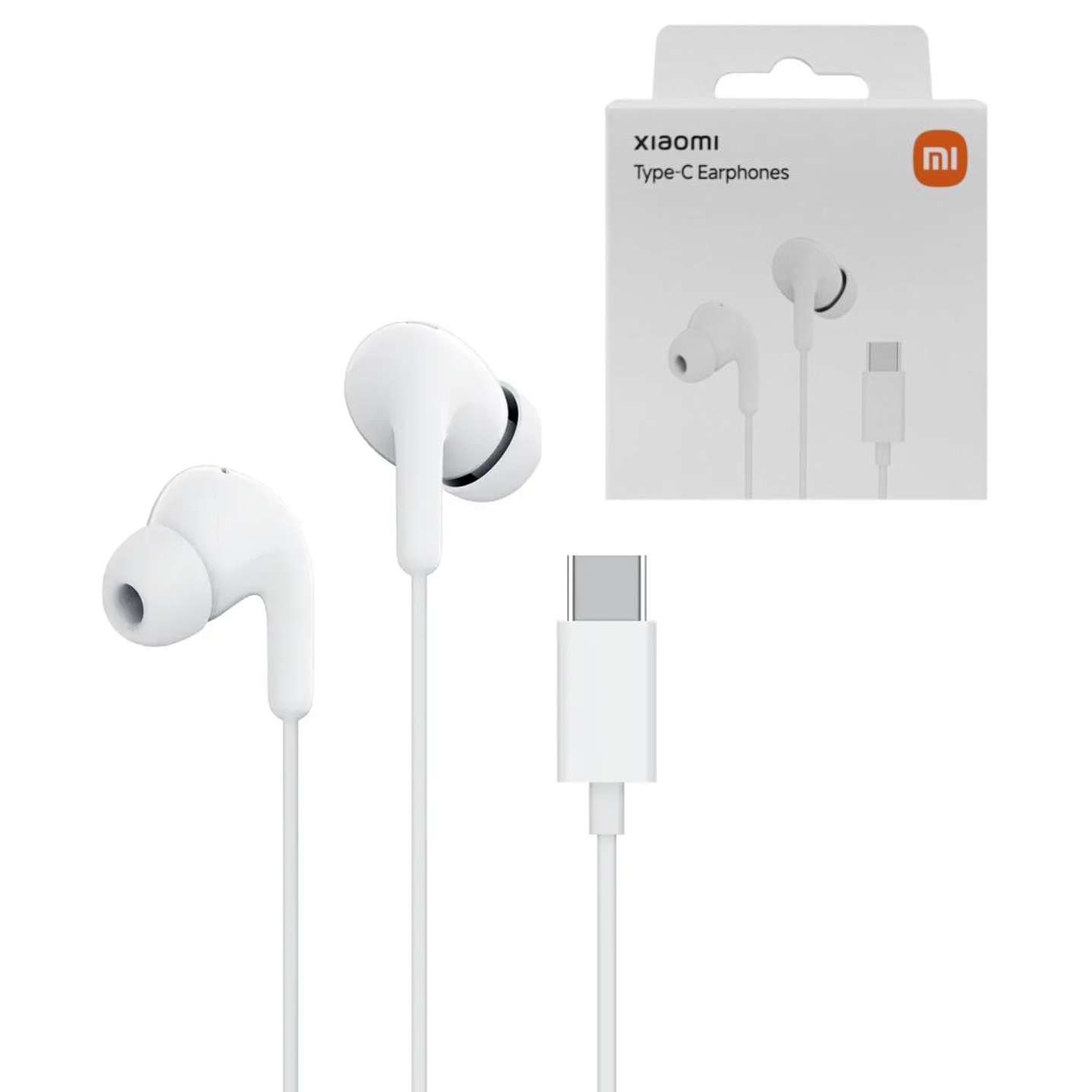 Casti cu Fir Premium Xiaomi Mufa USB-C IP54 Microfon pe fir cu Functie de Reducere a Zgomotului si Volum Control Alb Cutie Originala
