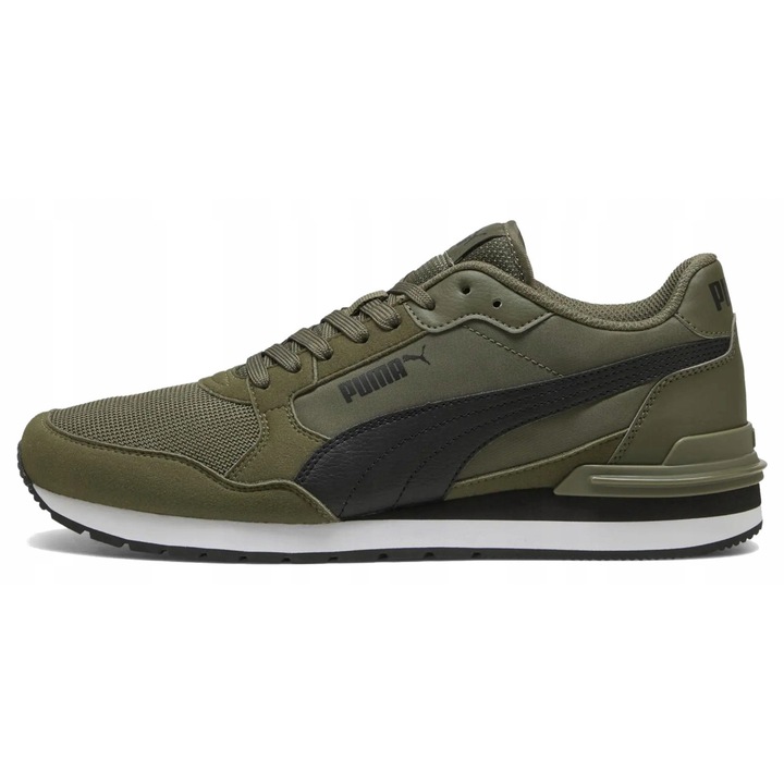 Férfi Puma ST Runner tornacipő, zöld, textil anyag, gumi talp, 47 EU