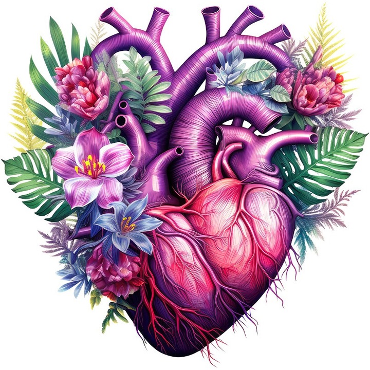 Sticker decorativ, Inima, Mov, 10615ST-3