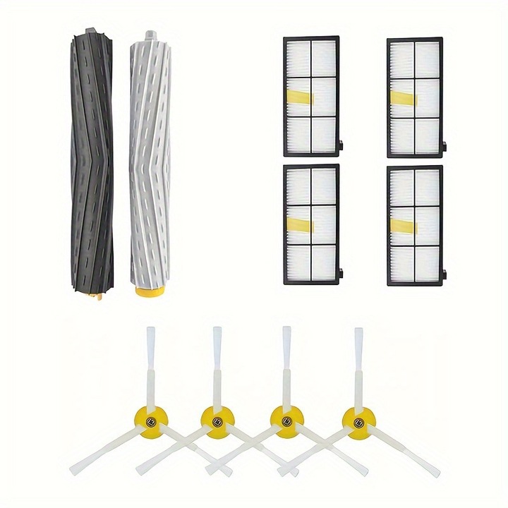 Комплект от 10 броя аксесоари за прахосмукачки iRobot Roomba 800 900, гумени четки, HEPA филтри, странични четки