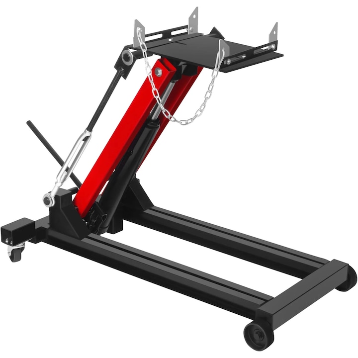 Cric hidraulic cutie viteze 2T, inaltime 225-900 mm, reglaj unghi placa, 4 roti (KD12683)